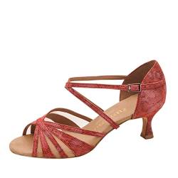 Rummos Damen Tanzschuhe R530 - Leder Red Histrix - Medium (Normal) - 7 cm Flare - EUR 39 von Rummos