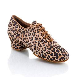 Rummos Damen Trainerschuhe R377 - Material: Leder - Farbe: Leopard - Weite: Medium (Normal) - Absatz: 4,5 cm Cuban - Größe: EUR 35 von Rummos