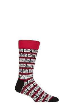 Run DMC Socken All Over Logo Nue offiziell Unisex Schwarz Ankle (UK SIZE 7-11) UK Size 7-11 von Run DMC