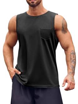 Runcati Tank Top Herren Ärmelloses Männer T-Shirt Sport Training Fitness Muskelshirt Bodybuilding Mode Tops Schwarz X-Groß von Runcati