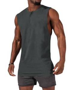 Runcati Tank Top Herren Ärmelloses Muskelshirts Männer Gym Bodybuilding Shirts Workout Sport Fitness Trägershirts Tee Top für Mann Grau L von Runcati