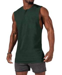 Runcati Tank Top Herren Ärmelloses Muskelshirts Männer Gym Bodybuilding Shirts Workout Sport Fitness Trägershirts Tee Top für Mann Grün L von Runcati