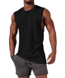 Runcati Tank Top Herren Ärmelloses Muskelshirts Männer Gym Bodybuilding Shirts Workout Sport Fitness Trägershirts Tee Top für Mann Schwarz L von Runcati