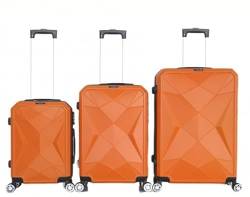 Rungassi Hartschalenkoffer Trolley Reisekoffer Koffer Set ABS03 (Orange) von Rungassi