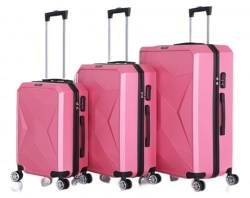 Rungassi Hartschalenkoffer Trolley Reisekoffer Koffer Set ABS03 (Pink) von Rungassi