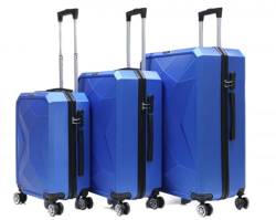 Rungassi Hartschalenkoffer Trolley Reisekoffer Koffer Set ABS03 (blau) von Rungassi