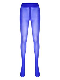 Runhomal Damen Transparente Strumpfhose Leggings Reißverschluss im Schritt Feinstrumpfhose Damen Unterhosen Unterwäsche Schlafhose Dessous Reizwäsche Royal Blau XL von Runhomal