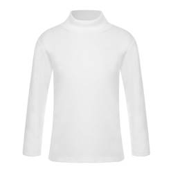 Runhomal Kinder Thermounterhemd Mädchen Jungen Langarm Thermo-Unterhemd Basic T-Shirt Thermounterwäsche Funktionsunterwäsche Skiunterwäsche Weiß 158-164 von Runhomal