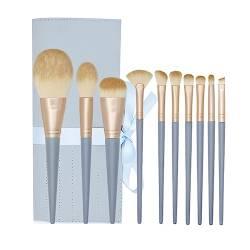 Runioney 10-Teiliges Blaues Lidschatten-Make-Up-Pinsel-Set, Concealer, Rouge, Nylon-Make-Up-Pinsel, Beauty-Tools von Runioney