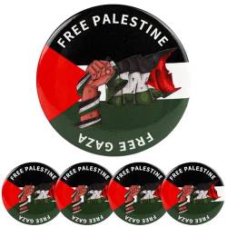 5Stück Free Palestine Pin, Palästinensische Nationalflaggen Broschen für Frauen Männer, Palästina Emaille Revers Abzeichen Armband für Patriotische Pazifist und Muslim Indoor Outdoor Dekoration von Runmeihe