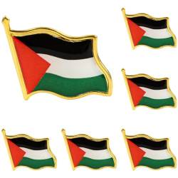 6Stück Palästina Pin, Palästinensische Nationalflaggen Broschen für Frauen Männer, Kostenlose Palästina Emaille Revers Abzeichen Armband für Patriotische Pazifist und Muslim Indoor Outdoor Dekoration von Runmeihe
