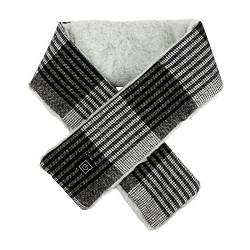 Runmeihe Beheizte Schals für Damen Herren, weicher beheizter Schal mit 3 Heizstufen, schnelles Aufheizen USB-Heizschal, schwarz / weiß, One size von Runmeihe
