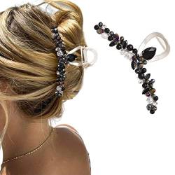 Runmi Haarklammern, große Haarklammern, schwarze Perle, Haarklammern, Metall, starker Halt, Haarschmuck für Frauen und Mädchen von Runmi