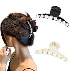 Runmi Haarklammern Perlen Haarspangen Haarspangen Kristall Haarklammern Haarschmuck für Frauen und Mädchen (2 Stück) (A) von Runmi