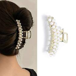 Runmi Haarklammern Perlen Haarspangen Metall Gold Haarspange Klaue Haarklammer Große Haarschmuck für Frauen und Mädchen… (A) von Runmi