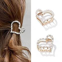 Runmi Perle Haarklammern Gold Haarspangen Kristall Haarklammern Metall Haarschmuck für Frauen und Mädchen von Runmi