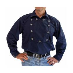 Westernhemd Cowboy Country Style John Wayne" schwarz / blau blau Größe XL" von Running Bear