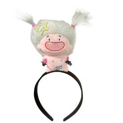 Rurunklee Puppen-Stirnband, Puppen-Haarband, Haarband aus Plüsch-Cartoon-Puppe, Kinder-Haargummis, Make-up-Modeaccessoire für Mädchen und Kinder von Rurunklee