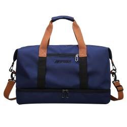 Sporttasche für Damen und Herren, Weekender mit Schuhfach & Nassfach, Travel Bag Weekender, dunkelblau, Unisex, Siehe Beschreibung von Rurunklee