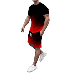 Rusaly 2 Teiliges T-Shirt und Hosen Sets Herren Shirt Shorts Herren Jogginganzug 2 Teiliges Männer Business Polo Hemd mit Reißverschluss Sporthose Quick Dry Sportswear Männer Daily Home von Rusaly