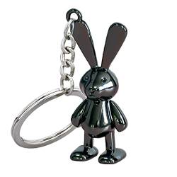 Schlüsselanhänger Hase, Schlüssel Anhänger Schwarz Hase Glücksbringer Schlüsselanhänger 3D Zinklegierung Für Dekoration Von Schlüsseln Und Rucksäcken von Rusoz