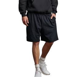 Russell Athletic Herren Basic Shorts aus Baumwolle mit Taschen Kurze Schlauch, Schwarz, XL von Russell Athletic