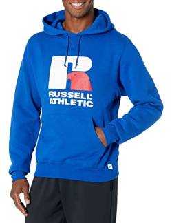 Russell Athletic Herren Dri-Power Fleece-Hoodie Kapuzenpullover, Royal – Großes Logo, L von Russell Athletic