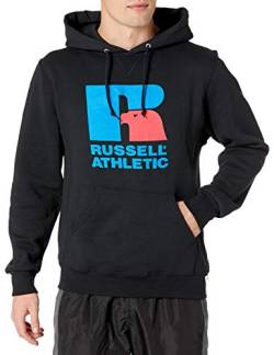 Russell Athletic Herren Dri-Power Fleece-Hoodie Kapuzenpullover, Schwarz – großes Logo, M von Russell Athletic
