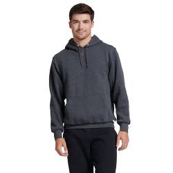 Russell Athletic Herren Russell Athletic Men's Fleece Hoodie, Black Heather, Large Herren Kapuzenpullover Dri Power Vlies, Schwarz / Erika, L EU von Russell Athletic