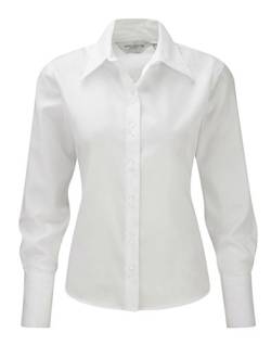Russell Workwear Damen Bluse, lange ärmel, bügelfrei Gr. M, weiß von Russell Collection