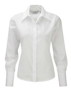 Russell Workwear Damen Bluse, lange ärmel, bügelfrei Gr. XXL, weiß von Russell Collection