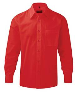 Z934 Langarm Popeline-Hemd Oberhemd Herren Hemd Russell 4XL / 49/50,Classic Red von Russell Collection