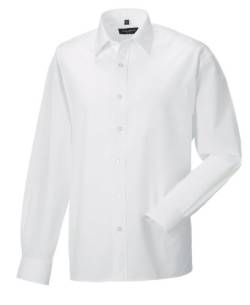 Z934 Langarm Popeline-Hemd Oberhemd Herren Hemd Russell M / 39/40,White von Russell Collection