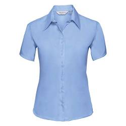 Russell Collection Bluse, Kurzarm, bügelfrei (3XL) (Hellblau) von Russell