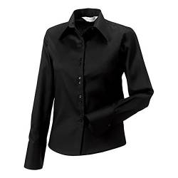 Russell Collection Bluse, Langarm, bügelfrei (3XL) (Schwarz) von Russell