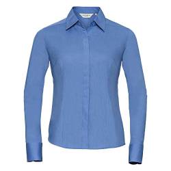 Russell Collection Popelin Bluse/Hemd, Langarm, pflegeleicht, tailliert (3XL) (Blau) von Russell