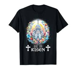 Frohe Ostern Jesus, er ist auferstanden, orthodoxer Christ, Ostern T-Shirt von Russian Greek Byzantine Orthodox Christian Cross