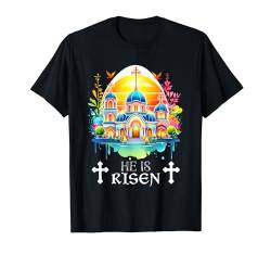 Frohe Ostern Jesus, er ist auferstanden, orthodoxer Christ, Ostern T-Shirt von Russian Greek Byzantine Orthodox Christian Cross