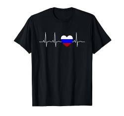 Russia Herzschlag EKG Puls Herz CCCP UdSSR Russland Flagge T-Shirt von RussianLife Designs