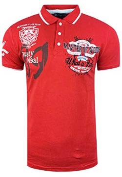 Herren P-Shirt Polo Polo-Shirt Kurzarm Kentkragen Freizeit 'Master of Speed' T-Shirt 221, Farbe:Rot, Größe S-3XL:S von Rusty Neal