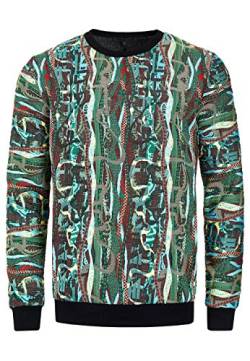 Herren Streetwear 90er Sweater New York Hoody Regular Fit Sweatshirt Rundhals Sweat 132, Farbe:Grün, Größe S-3XL:3XL von Rusty Neal