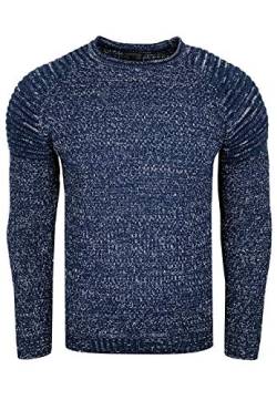 Rusty Neal Herren Pullover Basic Rundhals Slim Fit Biker Knitwear Feinstrick Streetwear 6240, Farbe:Petrol, Größe S-XXL:S von Rusty Neal