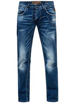 Rusty Neal Jeans Hose Denim Komfort Straight Fit 'Ruben' of Herren-Jeanshose Dunkel Blau -42, Farbe:Dunkel Blau, Größe Jeans:29W / 32L von Rusty Neal