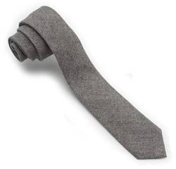 Ruth&Boaz Men's Wool Blend Skinny Necktie Tie (Herringbone Grey) von Ruth&Boaz