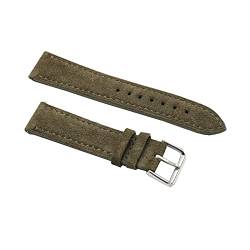 18-24mm Herren Echtes Leder Armband Vintage Wildleder Pin Verschluss Uhrenarmband Verschleißfestes Weiches Armband Zubehör, 20mm. von Ruthlessliu