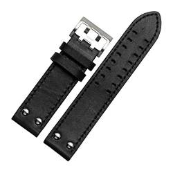 20mm/22mm Niet-Dekoration Retro-echtes Leder-Uhrenarmband Mens-militärische quadratische Pin Buckle Uhrenarmband Ersatz, 20mm von Ruthlessliu