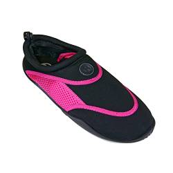 Rutscherlebnis Aqua-Schuhe schnelltrocknende Badeschuhe Unisex Wasserschuhe für Damen & Herren 41 Pink/Black von Rutscherlebnis
