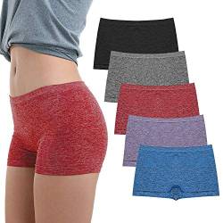 Damen-Boxershorts, nahtlos, Boyshorts, Höschen für Unterkleider, Damen-Unterwäsche, Shorts, 5er-Pack, B003, 36 von Ruxia