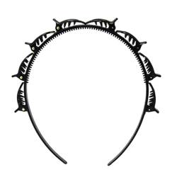 Rxuaw Doppellagiges, hohl gewebtes Stirnband elastische Haarbänder mit Zähnen Geeignet für die tägliche Haardekoration von Rxuaw