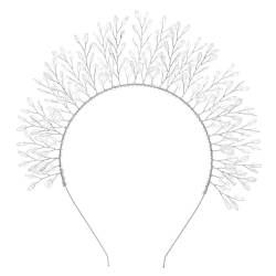 Rxuaw Handgefertigtes Kristall-Reifen-Stirnband Stabiler, luxuriöser Kopfschmuck mit Strasssteinen für dickes Haar-Styling-Dekoration von Rxuaw